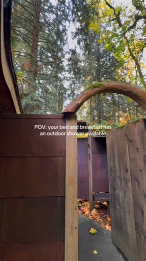 Did you know that one of the most magical things to experience is showering under an oranging canopy? 😍🍂🍁✨ Treehouse Point has an outdoor shower for the brave-hearted individuals who yearn for a crisp morning chill, followed by warm rushing water 🌲 Our outdoor showers are available during the warmer months and into the fall. ✨ Book your treehouse stay for next year and experience forest magic of showering outdoors. 🍃 #washington #treehouse #getaway #outdoorshower #bedandbreakfast #pnw #fore