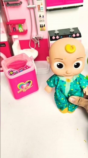 Satisfying with unboxing barbie doll and pink Washing machine #barbie#barbiedoll#washingmachine