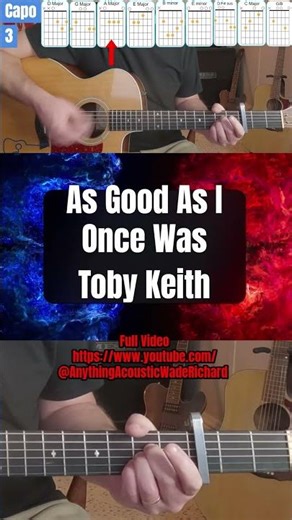 "As Good As I Once Was" – Toby Keith 10 Minute Acoustic Guitar Lesson (Capo 3)