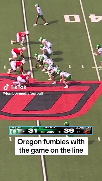 Oregon fumbles and Oklahoma State pulls off the shocking upset! #collegefootball #oregon #oklahomastate #fumble #upset