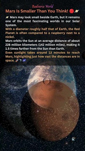 Mars Is Smaller Than You Think! #space #universe #spacefacts #astronomy #spacediscovery #cosmos