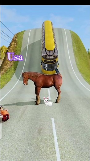 Beautiful Cars & Longer Bus vs Big Dog 3D Character Model #beamng #usagame #usa