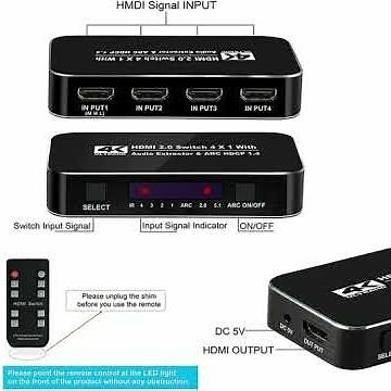 HDMI Audio Extractor Switch 4x1 Audio+ARC 4K
