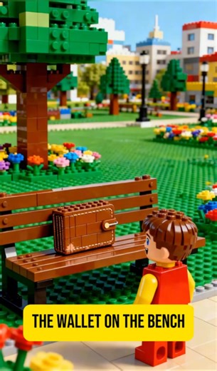 The wallet on the bench #legoshorts #lego #brickfilm #kids #legostopmotion #legominifigures