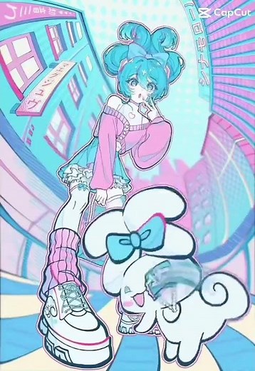 Miku And Cinnamoroll!! 💙 #hatsunemiku #miku #vocaloid #cinnamoroll #sanriocharacter #sanrio