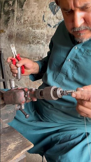 Beyond process of spring making on drill #diy #shorts