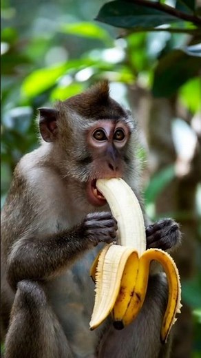 monkey eat banana #trending #viral #monkey #jungle #nature 🌿🍃#tree #avengers #foryou #youtube ▶️