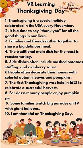 Thanksgiving Day || 10 lines on Thanksgiving Day || #thanksgiving