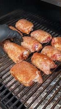 grill chicken thighs hot and fast then give em a little white bbq sauce jacuzzi... #bbqshorts