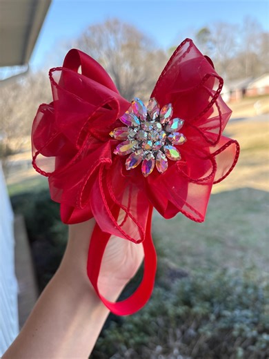 4.5” Red Pageant Bow - Etsy