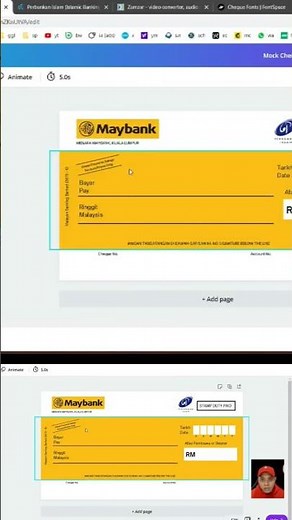 Create Mock Cheque dalam Canva
