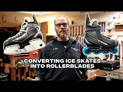 Converting ICE SKATES into ROLLERBLADES