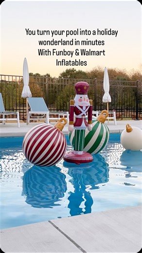 GAnna Boyko | Mom of 7 | Family Lifestyle Creator on Instagram: "You turn your pool into a holiday wonderland in minutes with @funboy x @walmart inflatables #funboypartner"