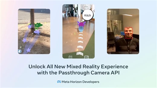 The new Passthrough Camera API provides access to Meta Quest's front-facing cameras to support advanced MR experiences. ✨ Learn more here: https://bit.ly/4iLFCy1 With v76, all developers can start using the Passthrough Camera API to enable custom computer vision and machine learning use cases, from navigation assistance and object recognition to training experiences and much more. 🚀 Click the link above to discover samples, documentation and early examples of the API in action. 👆 #MetaHorizon 