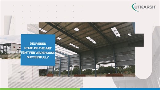 Building a sustainable future begins with innovative solutions. At Utkarsh India, we are proud to redefine construction with PEB technology. The Verb Exports Warehouse in Purulia, with state-of-the-art 52MT PEB structures delivered, the warehouse project achieved rapid construction, reducing timelines and ensuring faster operational readiness. The energy-efficient design minimized energy consumption, while sustainable practices significantly lowered the project's carbon footprint. Moreover, the 