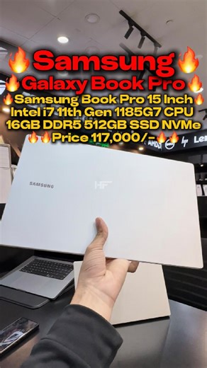 HF Laptops on Instagram: "🔥Samsung Book Pro 15 Inch🔥 Intel i7 11th Gen 1185G7 CPU 16GB DDR5 512GB SSD NVMe 🔥🔥Price 117,000/-🔥🔥 HF Laptops Price List: https://hf-store.pk/hf-laptops-price-list/ Why HF Laptops? (Short details): 🟢 30 Days Check Warranty. 🟢 7 Days Replacement Backup. 🟢 Life Time Money Back Guarantee for Genuine Parts. 🟢 Delivery Available Nationwide with Best Policies. 🟢 Life Time After Sales Ser