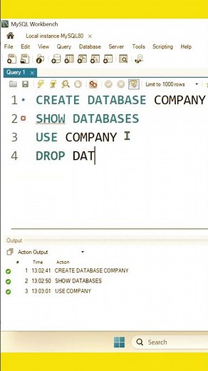 How to Create a Database in SQL in 30 Seconds | Beginner to Pro #shorts