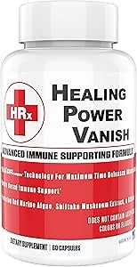 Herp Rescue Healing Power Vanish, Immune Support for Women, Mushroom Supplement, Pure Shiitake Mushroom, Beta Glucan, Red Marine Algae, 60 Capsules