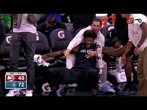 Bol Bol's spin and slam sends Magic bench into a frenzy 🚨😳