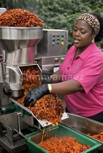 How to process palm nuts into red oil with modern machine.