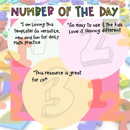 3.8K views |  NUMBER OF THE DAY - TEMPLATE  Includes 16 generic...