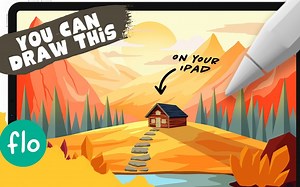 【Procreate】新手级教程 You Can Draw This in PROCREATE 手把手一步步教你绘制这幅带小屋的山间景色插画