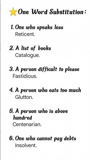Best One Word Substitution For Every Competitive Exams✨ #english