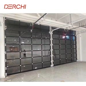 [Hot Item] 10X8 Black Modern American Aluminum Frosted Glass Garage Doors