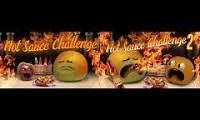 Mix of 2 videos from youtube : Annoying Orange Hot Sauce Challinge Time