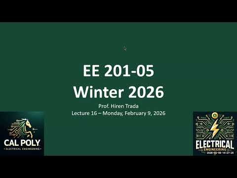 EE 201-05 - Lec 16 - 2026_02_09 - Capacitors