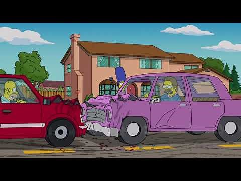 The Simpsons - Homer and Flanders car fight