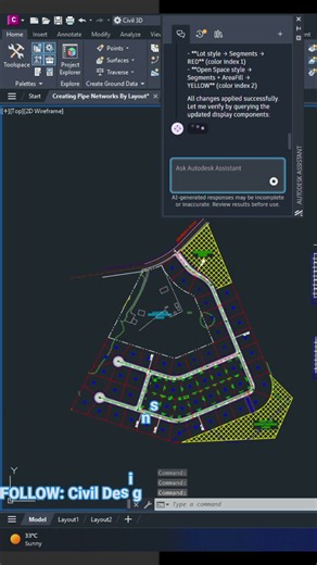 Lot Style & Color Updates using Ai Assistant in Civil 3D 2027