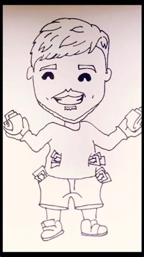 Only for MrBeast fans ❤️ Watch till the end! | mrbeast | cute drawing #cutemrbeast #tutorial #short