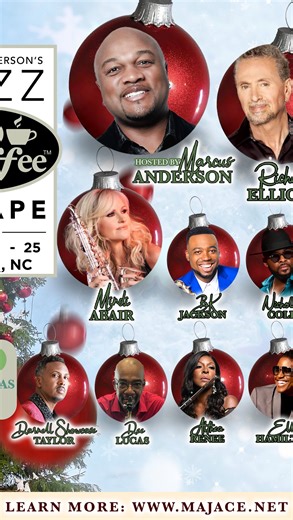 🎄 MAJACE 2026: Christmas in July 🎶☕️ Get ready for a holiday celebration like no other! The 8th Annual Marcus Anderson’s Jazz AND Coffee Escape returns July 23–25, 2026, bringing Christmas in July to the breathtaking mountains of Asheville, North Carolina! Immerse yourself in three unforgettable days of live music, coffee culture, and festive fun — where smooth jazz meets the magic of the season. Join host Marcus Anderson alongside a powerhouse lineup featuring: ✨ Richard Elliott ✨ Mindi Abair