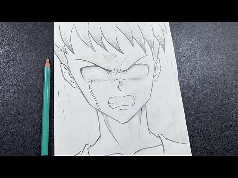 Easy anime sketch | how to draw angry boy step-by-step