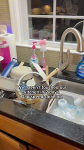 199K views · 2.2K reactions | When you stack up the sink so much you can’t even fit it all into 1 load 臘‍♂️ #dad #dads #asmr #asmrsounds #asmrvideo #asmrcommunity #cleaning #clean #cleaningmotivation #cleaningtiktok #KitchenHacks #asmrcleaning #reels | Jackson and Fam | Facebook