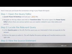 How to View the Connection String in Power BI when You Only Have the .pbix File