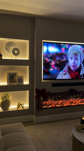 Louise on Instagram: "4 sleeps to go 🎅🎄 My sofas are from @sofasandfriends and LOUISE5 will save you 5% off! Comment ‘sofa’ and I will send you the link ❤️ Comment ‘media’ and I will send you the link for my 16 page guide on how we built the media wall! 📺 My coffee table is from @sweetpeaandwillow My tree is the 8ft Royal Blue Spruce from @balsamhilluk 🎄"