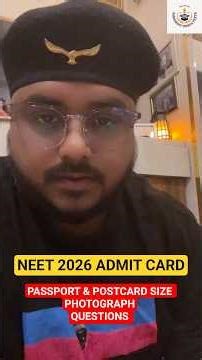 Neet 2026 Admit Card Passport Size & Postcard Size Photograph With Name & Date & White Background