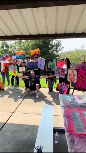 Stencil Art Adventure 🎨 Summer camp! #teach #SprayPaint #stencil