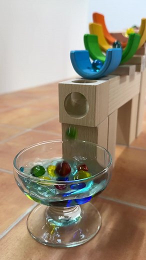 Marble Run ASMR 🟣 HABA Wave Slope & Rainbow Arch, Glass of Water #asmr #asmrsounds #asmrtiktoks #marble #godzilla