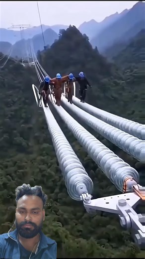 World’s Most Dangerous Job? Working on Live Power Lines #dengerous #quran #facts #shortsfeed #viral
