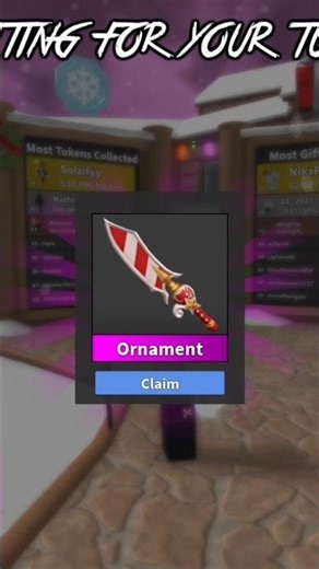 GETTING THE ORNAMENTS GODLY KNIFE #mm2 #roblox #fy #battlepass #gifts #event