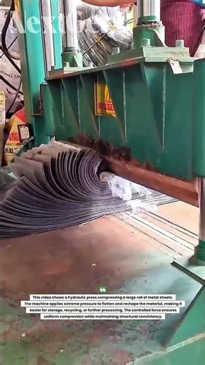 This Powerful Machine Crushes a Giant Steel Roll in Seconds – Industrial Process You Must See!