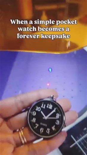 Delonda Ford | Crafting with Delonda on Instagram: "I found these little pocket watch keychains on Amazon and couldn’t wait to try them with my Lumos. I used the built-in IR at power 100, speed 3028, and line density 100… and this engraving came out so clean. I made this one for Myles and my heart just melted seeing that message on stainless steel. This Lumos is fast, smooth, and perfect for projects like this 😍 Here’s my WeCreat affiliate link if you want to check out the Lumos and see their c