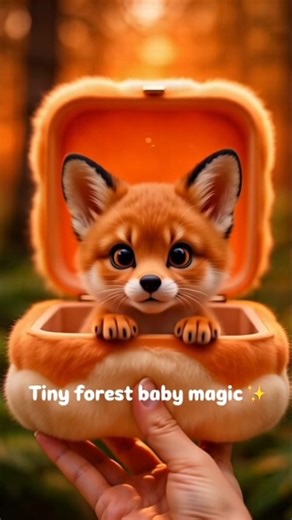 🦊🎁 TINY FOX CUB POP-UP #viral #cute #motivation #peshawar #cuteanimals #cutefox #relaxingvideo #ai