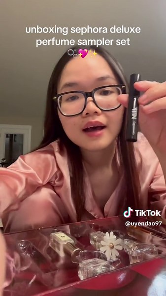 cutie mini deluxe perfume sampler set 🎀💖 #unboxing #fragrance #sephorafavorites @sephoracanada