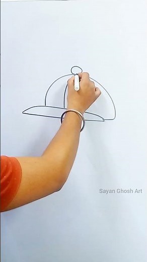 Cap Drawing🧢| Easy Step by Step Cap Drawing for Beginners #artist #shorts #shortsfeed #art