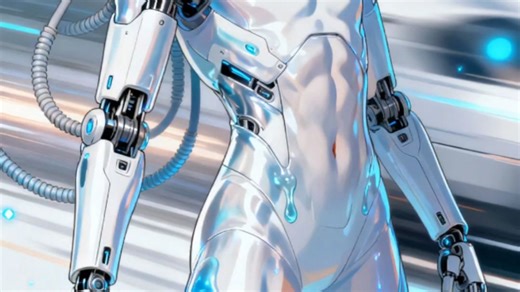 AI绘画 水元素充盈的机械小男孩💦💦💦