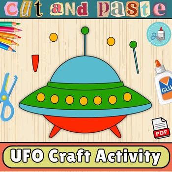 UFO Craft Template-Outer space crafts Activity-Build a UFO-Cute & Paste for Kids